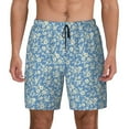 thumbnail image 2 of Picia Floral Retro Style pattern Mens Swim Trunks with Compression Liner Stretch Beach Shorts Quick Dry with Zipper Pockets No-Chafing Board Shorts-Large, 2 of 9