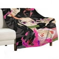 thumbnail image 2 of Demon Blanket Slayer Nezuko Flannel Throw Blankets Soft Pile Cozy Plush Throw Blanket for All Seasons, 3D Printed Warm Blanket for Sofa Beds Home Decor, 2 of 10