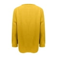 thumbnail image 5 of NMMUED Waffle Knit Tops for Women Womens Sweat Shirts Womens Long Sleeve Tops Crewneck Sweatshirts Women Sweat Shirts for Womens Fall Outfits Womens Fall Tops Yellow 3XL, 5 of 5