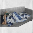 thumbnail image 6 of Horse Soft Flannel Fleece Throw Blanket, Monochrome Repetition of Horses and Flowers, Cozy Plush for Indoor and Outdoor Use, 60" x 80", Blue Dark Blue White, by Ambesonne, 6 of 6