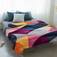 thumbnail image 4 of Colorful Abstract Blanket Soft Cozy Warm Throw Blanket for Couch, Plush Fuzzy Flannel Fleece Blankets for Sofa, Modern Geometric Vintage Bed Blankets Lightweight Gifts for Women, 50"x80", 4 of 9