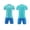 Light Blue, variant on Kids Boys Girls 2 Piece Soccer Knit Set Soft Jersey Tee & Sport Shorts Quick Dry Sports Team Uniform Outfit Red M