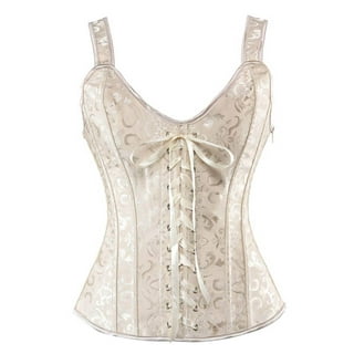 AOOCHASLIY Clearance Shapewear for Women Body Shaper Vintage Gothic Party  Floral Lace Up Slim Corset Bustier Tube Top