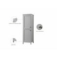 thumbnail image 5 of Elegant Kitchen and Bath 20 Inch Wide Bathroom Linen Storage Freestanding Cabinet In Grey, 5 of 14
