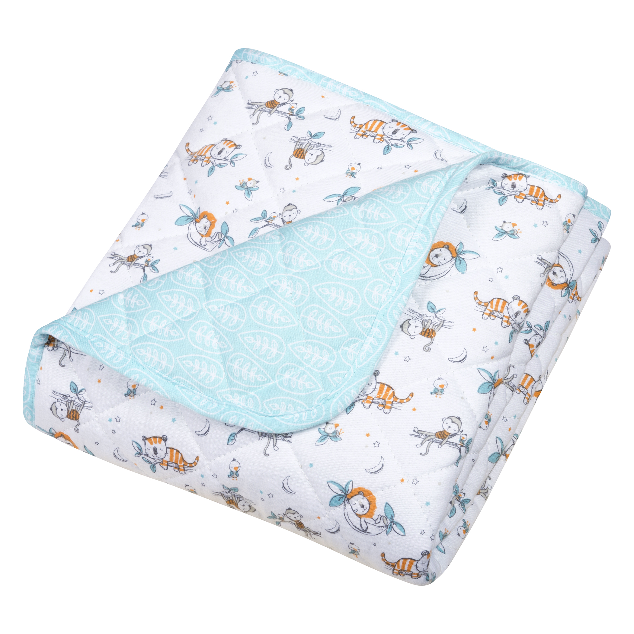 Teal Blanket Quilt for Tummy Time Naps /& Play Time
