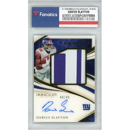 Darius Slayton New York Giants Autographed 2020 Panini Immaculate Collection Rookie Card #PPA-DS #60/99 Trading Card - Fanatics Authentic Certified