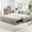 Gray, variant on Full Size L-Shaped Daybed with Twin Trundle and USB Ports, Beige Upholstered Sofa Bed, Modern Square-Block Design for Guest Room, Living Room