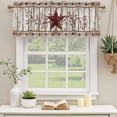 thumbnail image 2 of Red Texas Star Vintage Curtain Valances for Windows, Kitchen Valance Window Treatments Panel 2 Pack, Farmhouse Berry Grey Wooden Rod Pocket Short Curtains for Bathroom Bedroom 54 x 18 Inch, 2 of 8