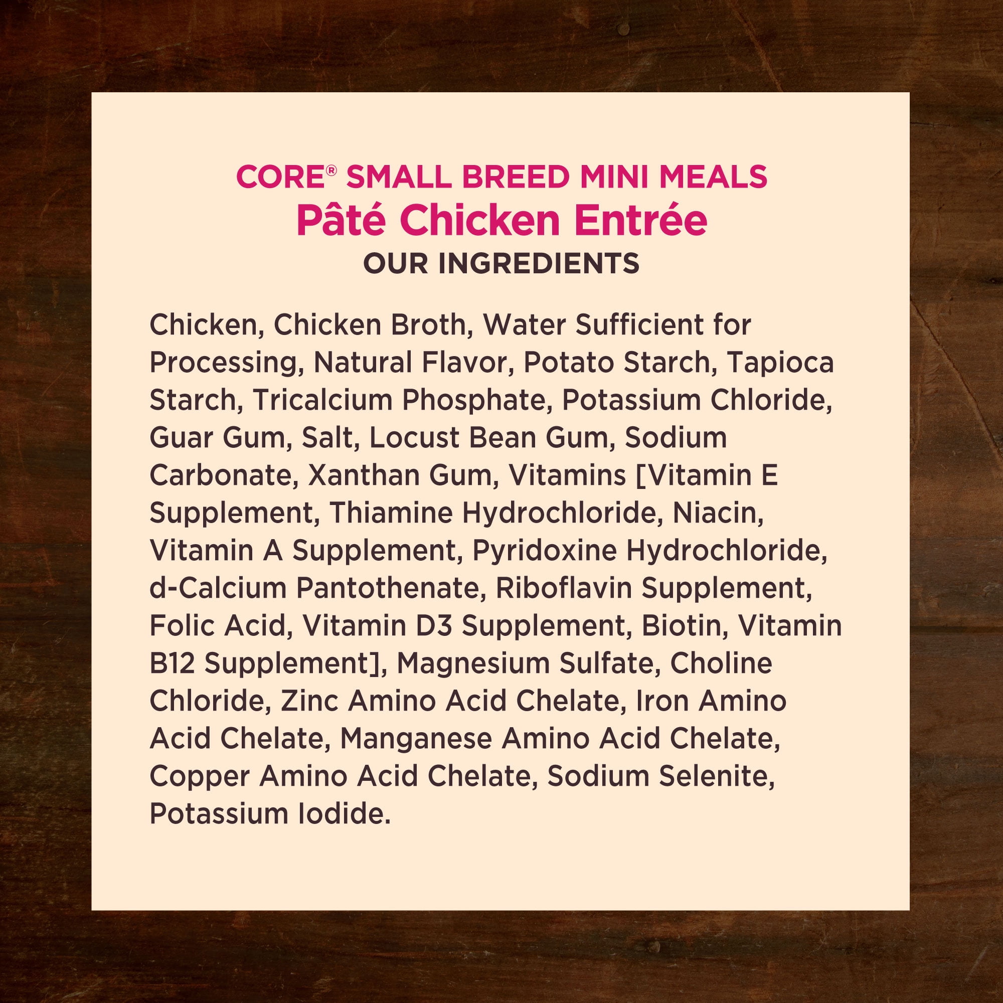 Wellness CORE Natural Grain Free Small Breed Mini Meals Wet Dog Food, Paté Chicken Entrée, 3-Ounce Pouch (Pack of 12)