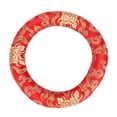 thumbnail image 2 of Cojín redondo de brocado de seda para cuenco tibetano de meditación de 18 cm (rojo), 2 of 12