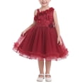 thumbnail image 4 of IBTOM CASTLE Baby Flower Girl One Shoulder Formal Wedding Dress 1st 2nd Birthday Cake Smash Outfits Toddler Prom Pageant Ball Gown 5-6 Years Red, 4 of 7