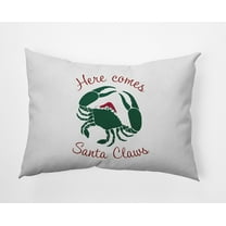20" x 14" Simply Daisy Santa Claws Crab Polyester Accent Pillow, Forest Green Qty 1
