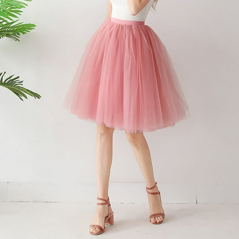 Pink tweed skirt knee length online
