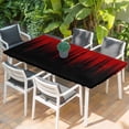 thumbnail image 2 of Dark Red Black Ombre Table Cloths for 3 Foot Rectangle Tables, Modern Abstract Art Striped Gradient Patio Waterproof Elastic Fitted Tablecloths, Washable Rectangular Table Cover for Camping, 2 of 8