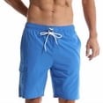 thumbnail image 4 of cfhntfmh Men's Casual Stretch Cargo Shorts Classic Drawstring Elastic Waist Loose Fit Work Shorts with Multi Pockets, 4 of 7