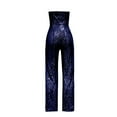 thumbnail image 6 of OSOLU Solid Color Women Sleeveless Strapless Sequined Jumpsuit Versatile Dailywear, 6 of 6