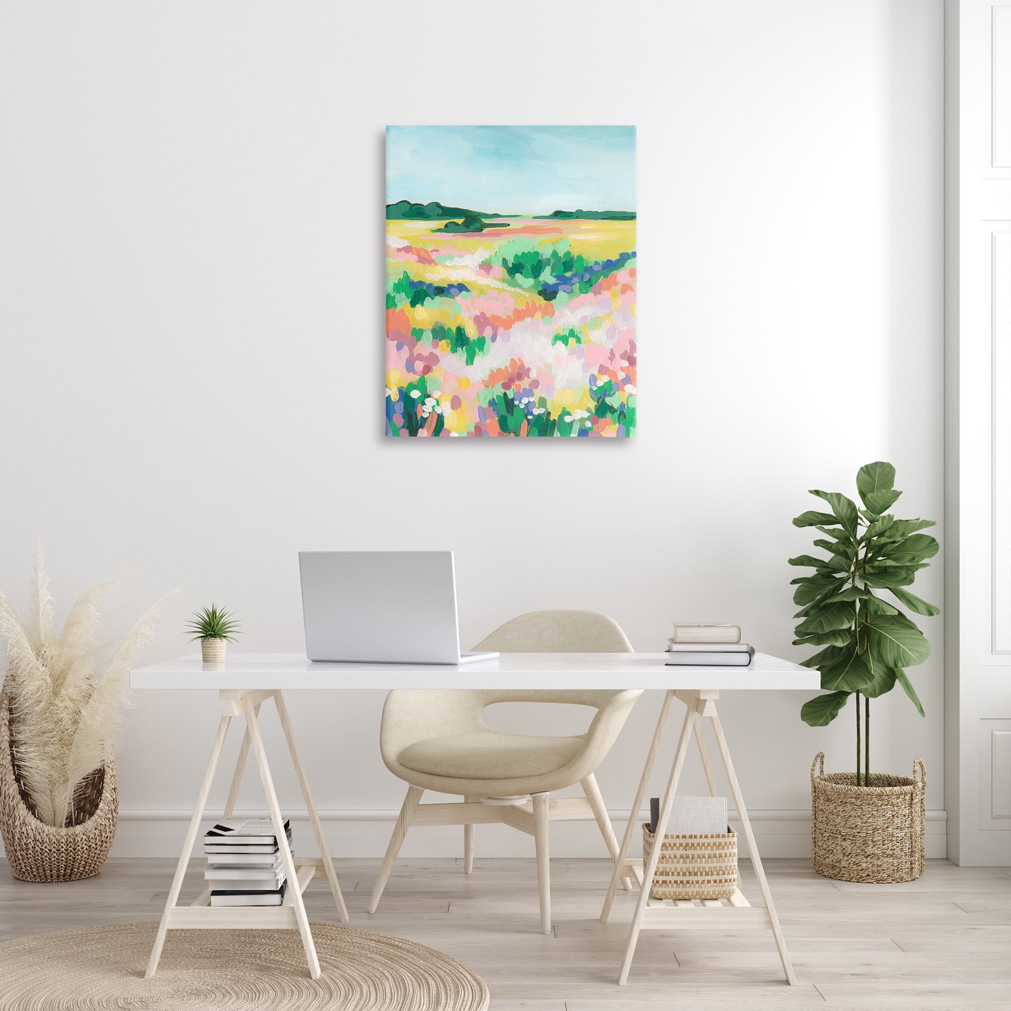 Stupell Industries Abstract Vivid Meadow Landscape Painting Gallery Wrapped Canvas Art Print Wall Art, 30 x 40