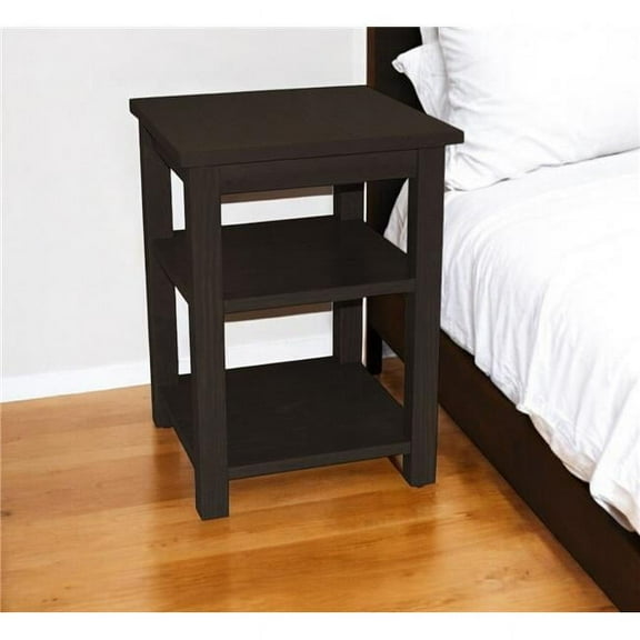 HomeRoots 548323 28 in. Espresso Solid Wood Nightstand