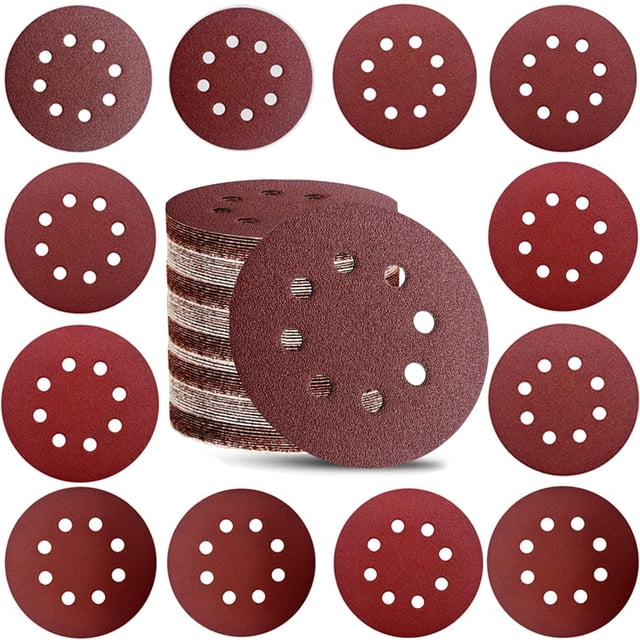 Discos de Lijado NOOKEYA 5" 110 piezas Conjunto de Granulados 8 Agujeros