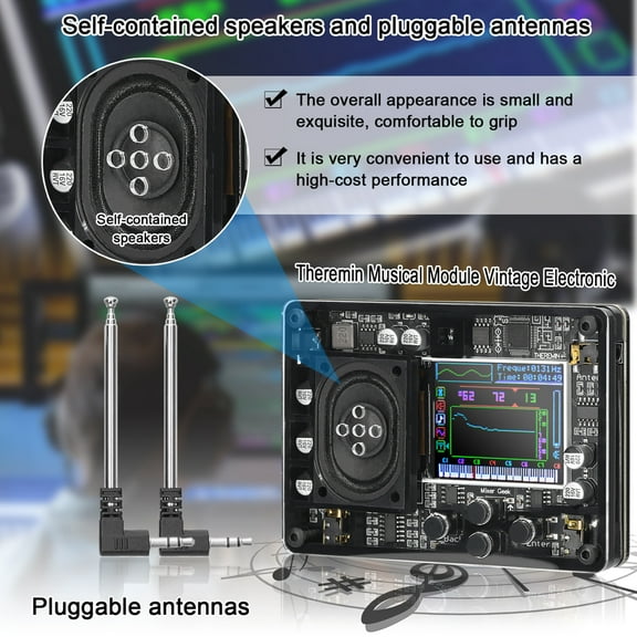 Musical instrument,Voices Adjustable With Color Screen Display Audio Theremin Musical With Color Screen Theremin Musical Voices Type-c Audio Adjustable With Color Dsfen Xibany Multicolor