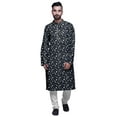 thumbnail image 2 of Atasi Kurta Imprimé pour Hommes Col Mandarin Popeline de Coton Kurta Chemise Décontractée, 2 of 7