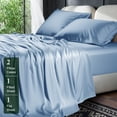 thumbnail image 7 of Sonoro Kate 100% Organic Cooling Bamboo Sheets, King Sheet Set 4-Piece with 16" Deep Pocket, Silky Smooth Luxury Bed Sheets, Lake Blue, 7 of 7
