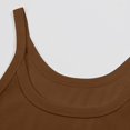 thumbnail image 6 of Women's Double Lined Basic Tank Top Adjustable Spaghetti Straps Sleeveless Camisole Shirts Coffee 2XL, 6 of 7