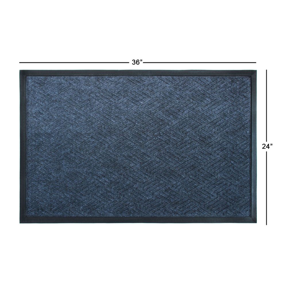 RugSmith Moulded Cobalt Rubber Poly Outdoor Doormat, 24" x 36"