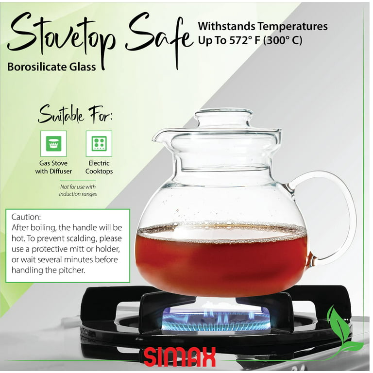 Simax Glass Teapot For Stovetop: Glass Tea Kettle For Stove Top