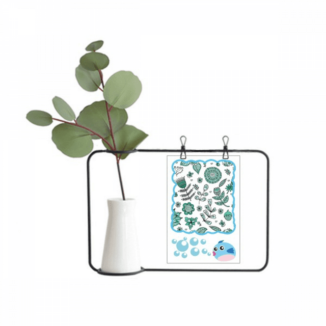 Fleurs Vertes Dessin s vases Suspendus en Verre transparent Décoration Bouteille