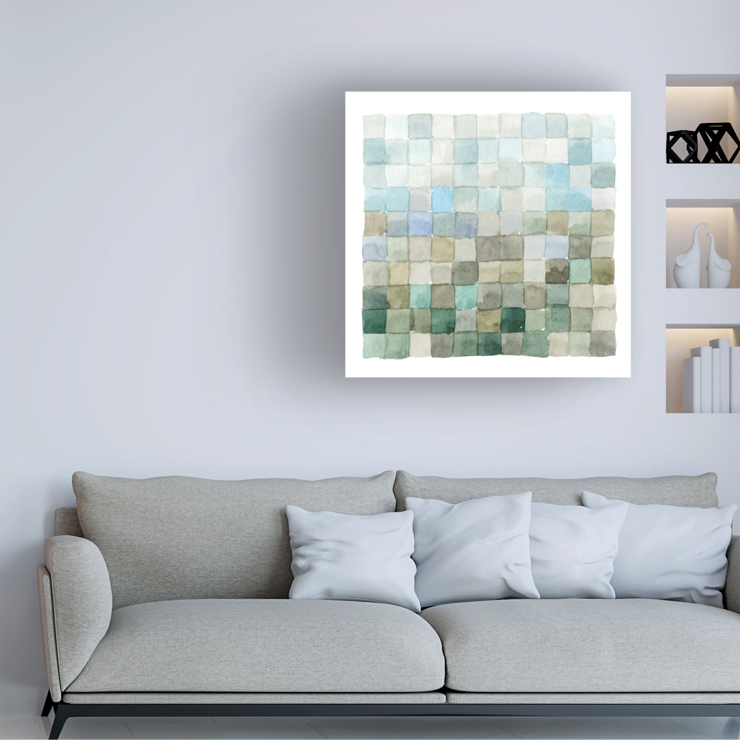 Emma Caroline 'Aquatic Grid II' Canvas Art