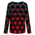thumbnail image 5 of Blusa de cuello redondo de manga larga con estampado degradado de novedad clásica para mujer Pompotops gfhjh19300, 5 of 5