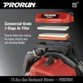thumbnail image 3 of PRORUN 75.6cc 1020 CFM 240 MPH Gas-Powered 2-Cycle Backpack Leaf Blower, 3 of 13