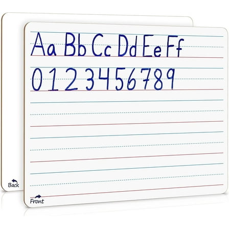 Scribbledo Lined Small Dry Erase Board, Ruled Double-Sided Desk Whiteboard, 9” x 12”