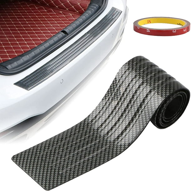 Tira de goma universal para parachoques, pegatina para umbral de puerta, pegatina protectora de fibra de carbono para umbral de puerta de coche, tira de goma a prueba de golpes (104 cm)