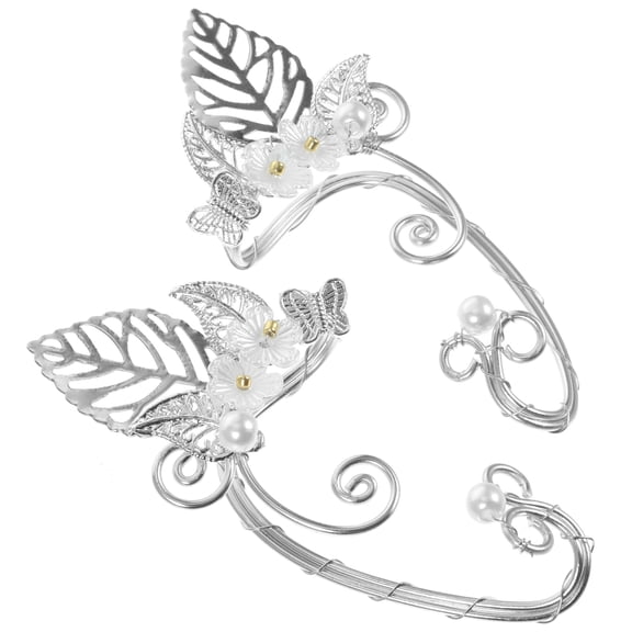 UPOUART 1 Pair Ear Cuffs No Piercing Alloy Women's Ear Accessories Leaf Shape for Weddings