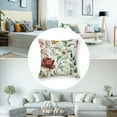 thumbnail image 5 of nygtbtfer  Pillow Cover Roses, Vintage Gold Burgundy Flowers Leaves Decorative Square Pillowcases  Linen Cushion Cover  for Sofa Bedroom Home Car Office White, 5 of 7