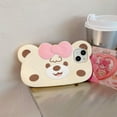 thumbnail image 3 of Kawaii Phone Cases Apply to iPhone 12 Pro Max,Cute Cartoon Bear Phone Case 3D Funny White Bear with Bow Case for Women Girls Soft Silicone Shockproof Cover for iPhone 12 Pro Max, 3 of 14
