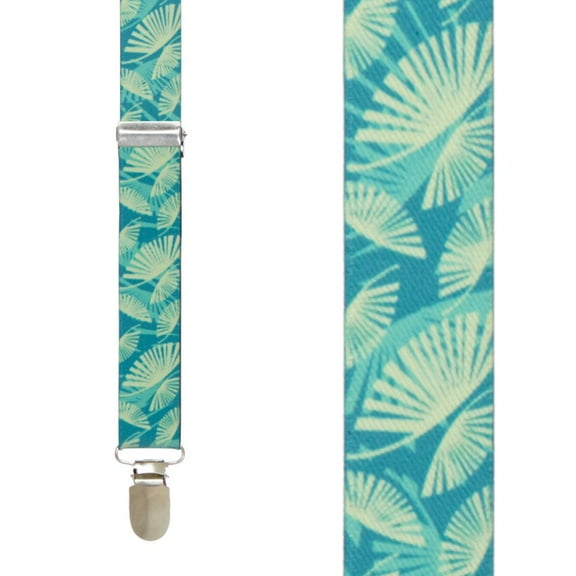 SuspenderStore Palm Leaves Suspenders - 1-Inch Wide Elastic - Clip - 2 Sizes