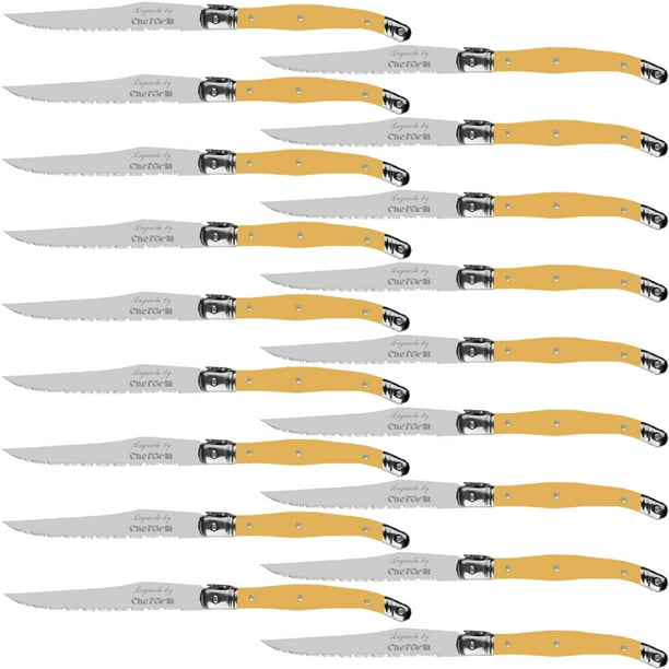 Cuchillos de Uso Domestico Laguiole LaguioleYellow 18 pzas 23 cm Amarillo Acero Inoxidable Cuchillo para carne.