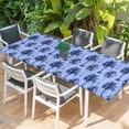 thumbnail image 2 of Palm Trees Table Cloths for 8 Foot Rectangle Tables, Summer Vintage Tropical Trees Botanical Blue Patio Waterproof Elastic Fitted Tablecloths, Washable Rectangular Table Cover for Camping, 2 of 8