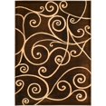 thumbnail image 2 of Handcraft Rugs-Modern Contemporary Brand New Area Rugs-Abstract Carpet with Wavy Swirls -Shed free Chocolate Brown/Black/Ivory/Beige2x 3 feet Doormat, 2 of 7