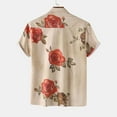 thumbnail image 4 of Penkiiy Mens Hawaiian Shirts Short Sleeve Casual Button Down Tropical Beach Shirt L Khaki, 4 of 9