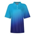 thumbnail image 3 of KDDYLITQ Womens Golf Shirts Collared Short Sleeve T Shirt Lightweight Moisture Wicking Polo Casual 3 Buttons Golf Outfits Blue XL, 3 of 4