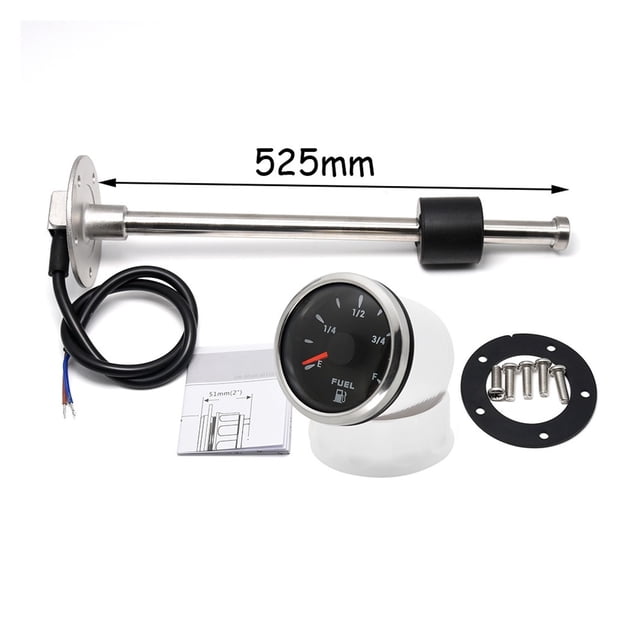 Car Boat Fuel Level Sensor For 0~190 Ohm Fuel Level Gauge With 7 Color LED 150-600mm Fuel Sending Unit Oil Tank Level Indicator ,Easy Setup