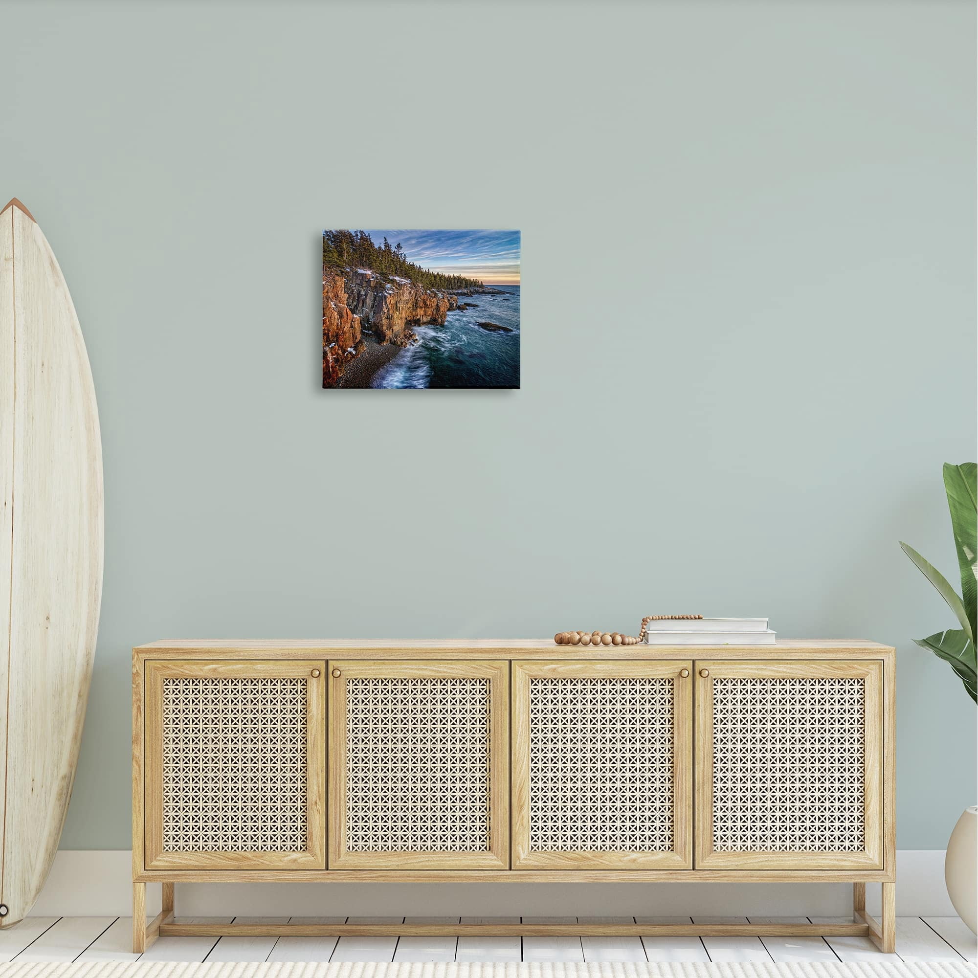 Stupell Snowy Cliffs Ocean Tide Waves Landscape Photography Gallery Wrapped Canvas Print Wall Art
