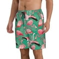 thumbnail image 2 of Naloa Tropical Flamingo Men's Beach Shorts, Surfing shorts, Swim trunks, Quick Dry Swim Trunks for Surfing Beach Fun - 3X-Large, 2 of 9