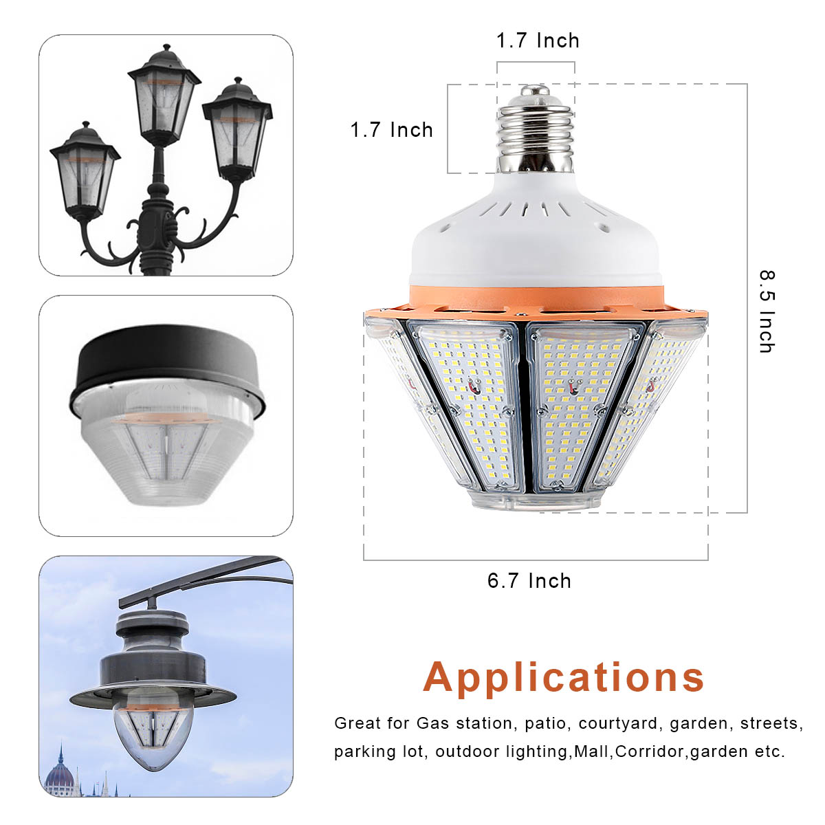 100W LED Corn Light Bulb,E39Jarge Mougl Base,13500Lm 3000K,for Gas Station Parking Lot Corridor Mall Street Lamp Garage Factory Warehouse High Bay Barn Porch Backyard Garden etc Outdoor Large Area