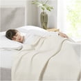 thumbnail image 3 of JERFIT King Size Cotton Blanket, Ultra Soft & Breathable Waffle Weave Throw, All Season Lightweight Bedding Blanket for Couch, Machine Washable, OEKO-TEX Certified, Ivory, 3 of 6