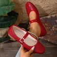 thumbnail image 6 of Avrnliq Red Mary Jane Flats for Women Square Toe Comfortable Work Shoes Adjustable Strap Casual Flats PU Faux Leather,Size 41, 6 of 9